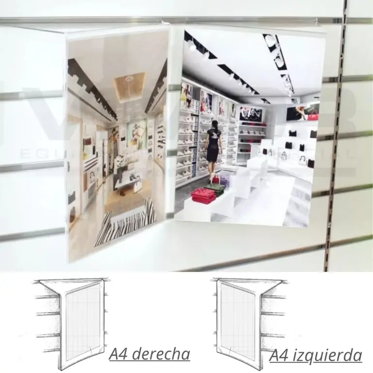 Portacartel modelo sobre de lado derecho o izquierdo tamaño DIN A4