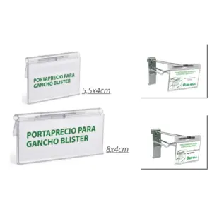 Portaprecios plástico para gancho blister