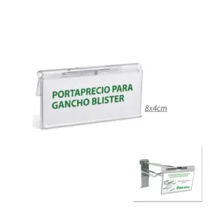 Portaprecios plástico para gancho blister